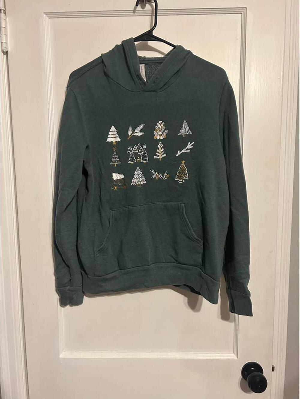 Winter themed hoodie sweatshirt from Etsy size medium